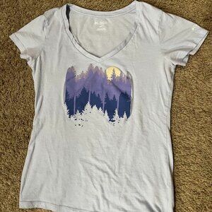 Columbia Short Sleeve Mountain Trees Graphic Tee Women's Small Like New